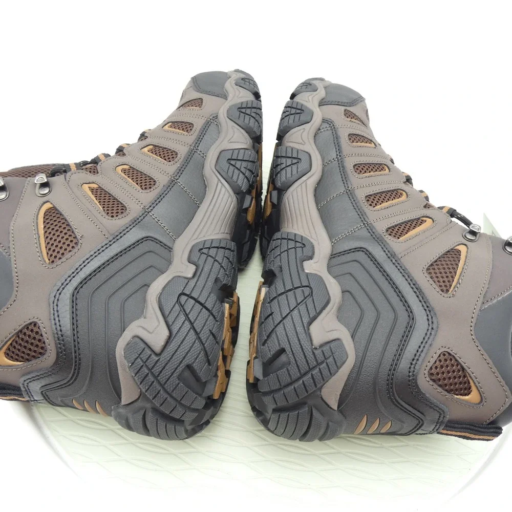 Skechers Work Mens Steel Toe Waterproof Boots Brown Black 77054 Size 13 NEW